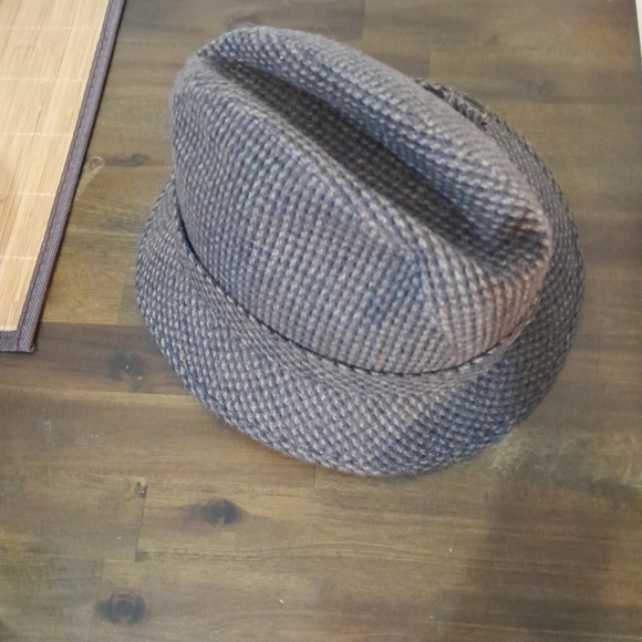 Totes Vintage Men's Brown Rain Resistant Tweed Fedora Hat Size L - Picture 3 of 5